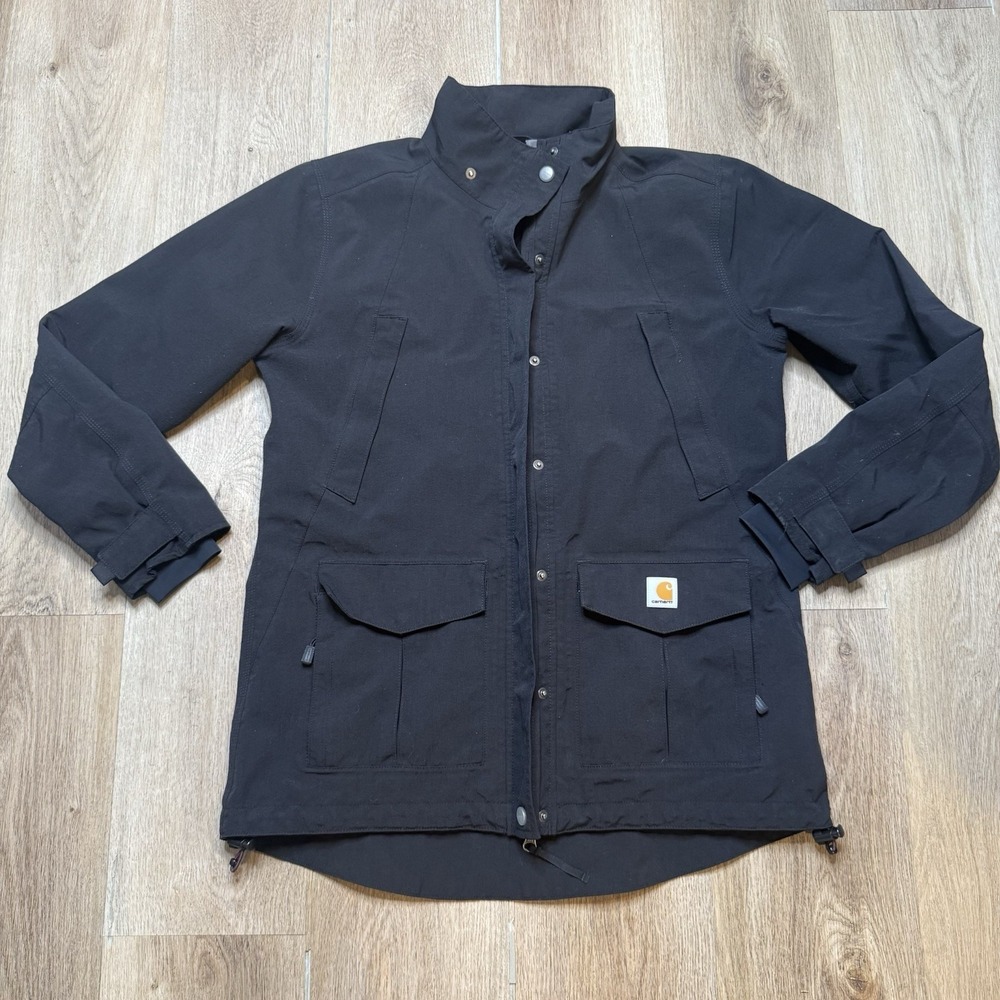 Carhartt Storm Defender Rain Jacket Sz Women's XS Black Workwear NO HOOD